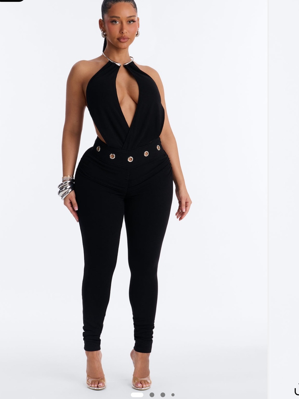 Fashion Nova Black Cutout Back Jumpsuit